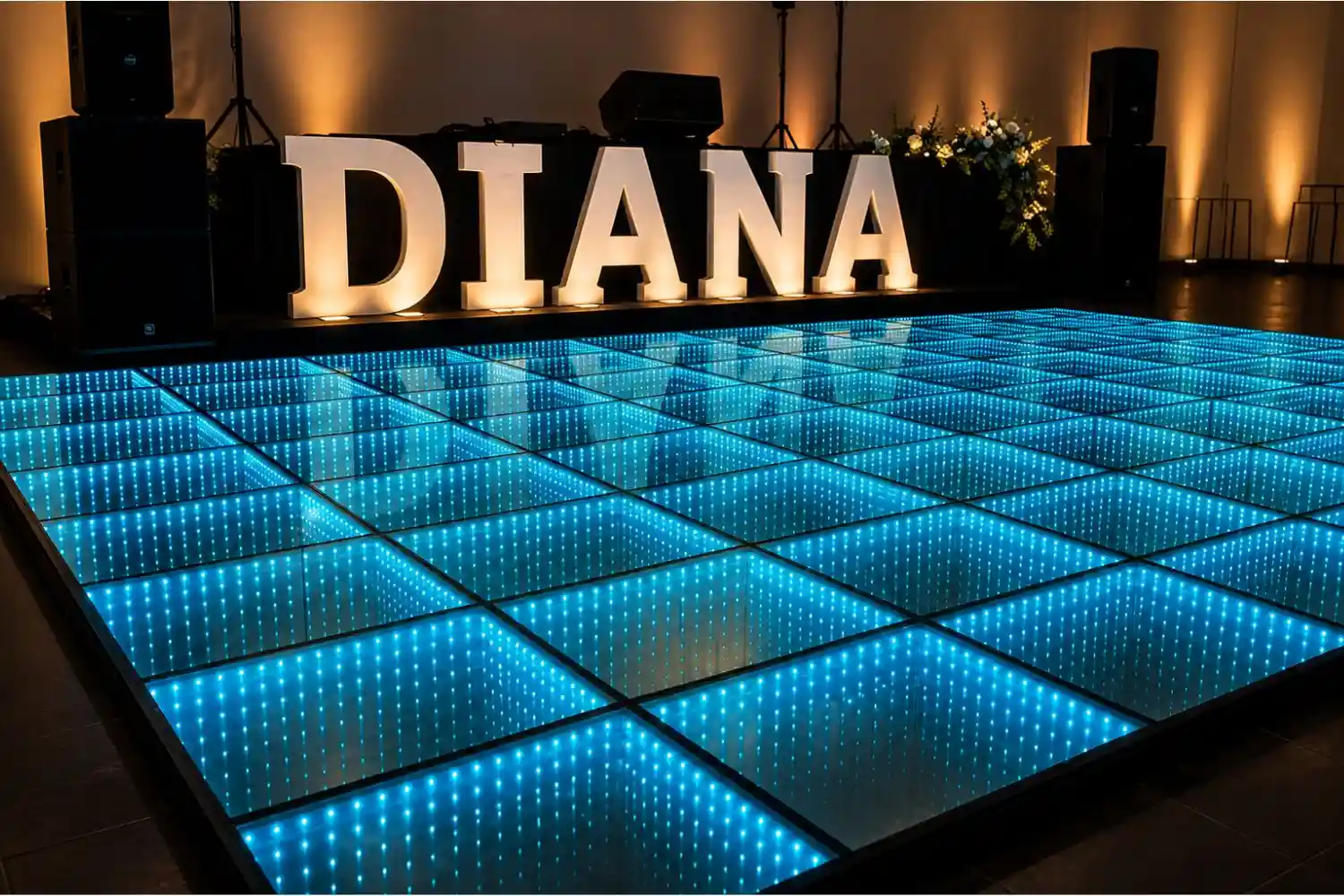 Pista de baile LED en evento — montaje 10