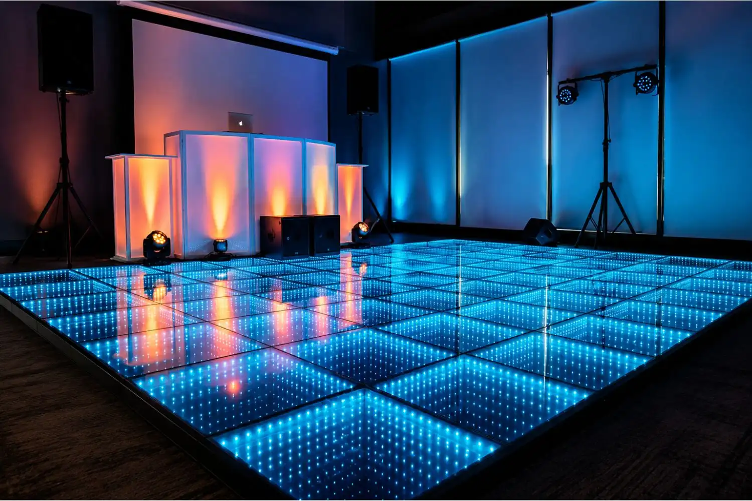 Pista LED y cabina DJ — ideas para eventos