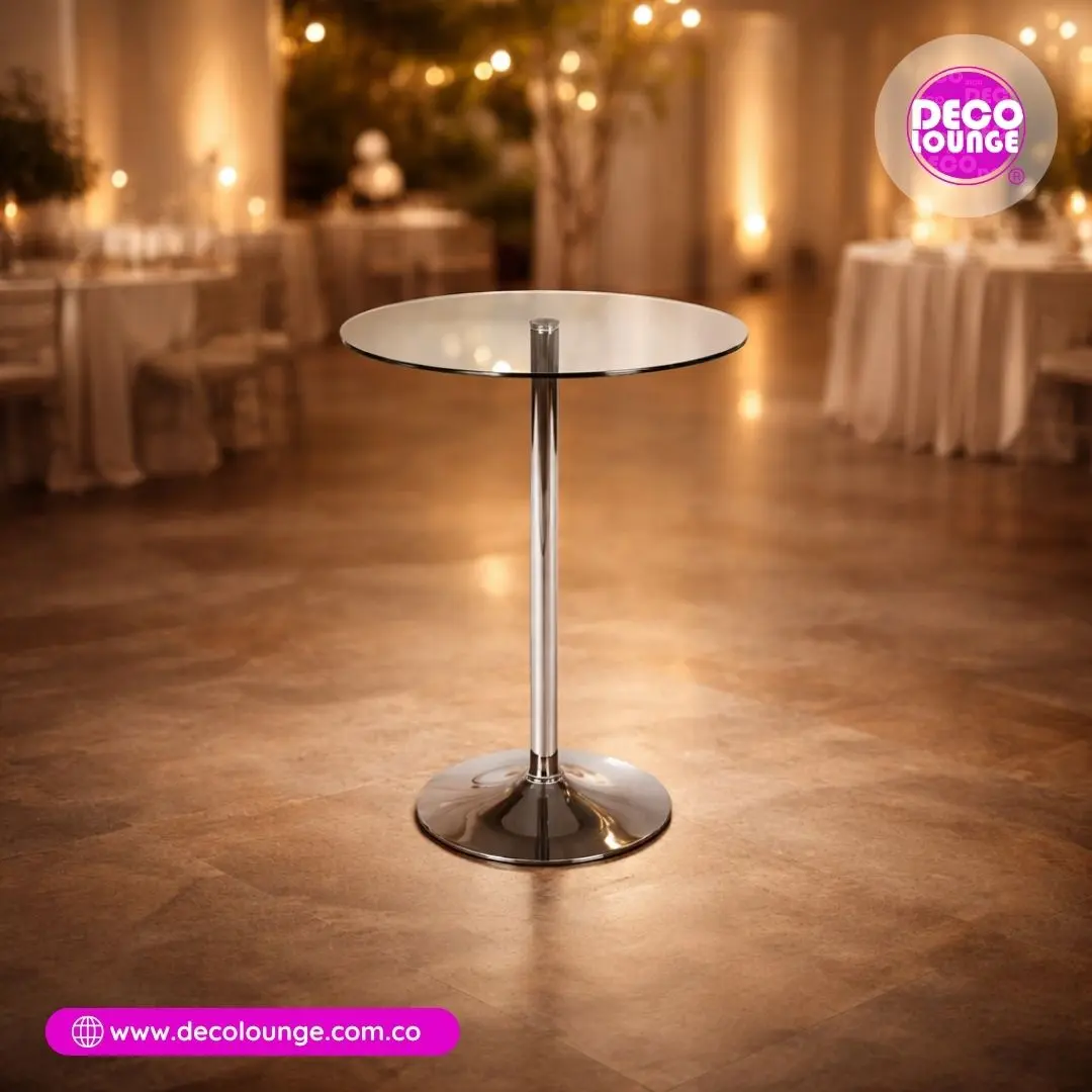 Mesa cóctel alta vidrio